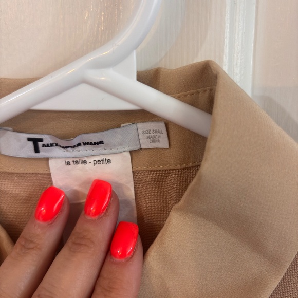 T by Alexander Wang Beige Mesh Silk dress - Picture 5 of 5